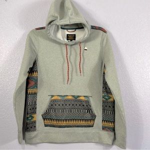 Burton oak fAztec print, hooded, pullover sweatshirt, size large